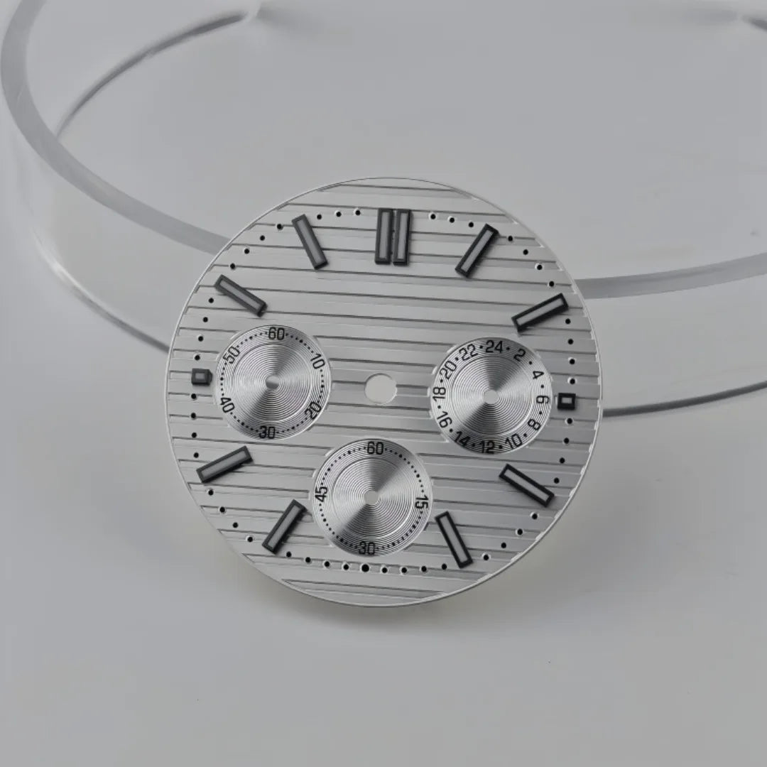 Watch Case Set 30mm Green Luminous Watch Dial Multi Functional Timing for VK63