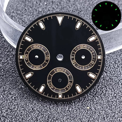29.5mm C3 Green Luminous Timer Multicolor Watch Dial Suitable For VK63 Movement
