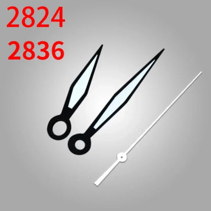 Modified 3-Hands White Second Hand Pilot Watch Hands for 2824 2813 2836 Movement
