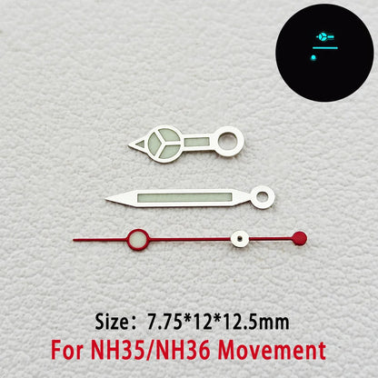 Modified BGW9 Blue Luminous GMT Watch Hands For NH34 NH35 NH36  Movement