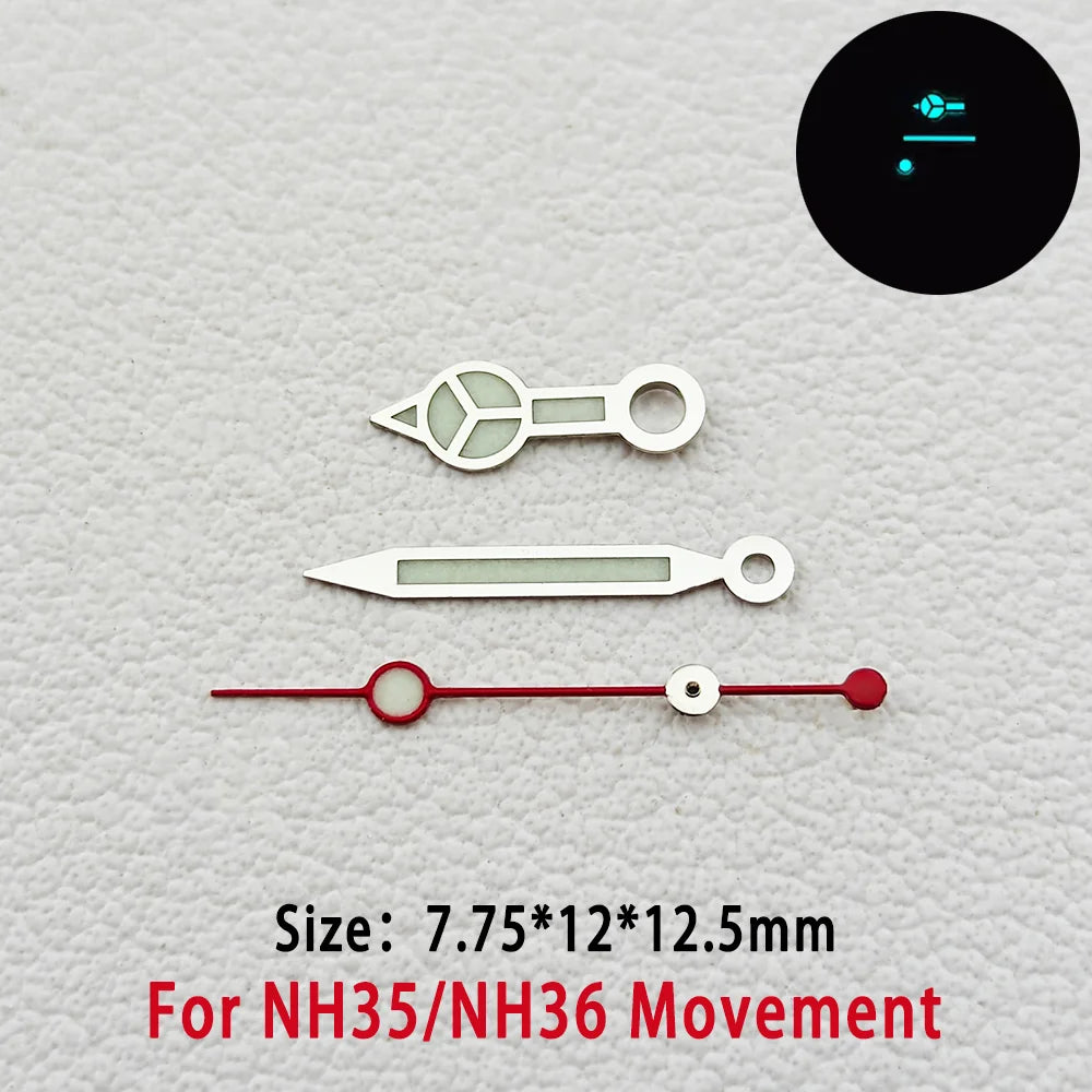 Modified BGW9 Blue Luminous GMT Watch Hands For NH34 NH35 NH36  Movement