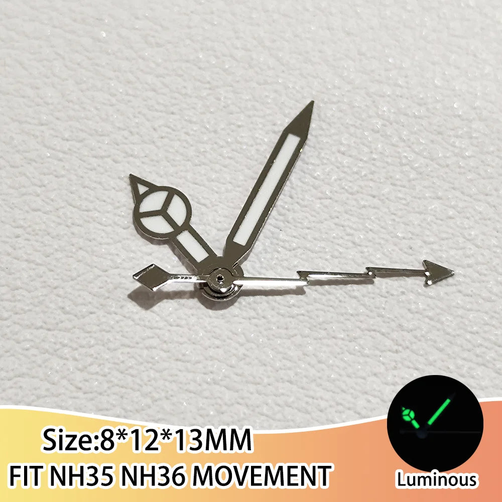 Green Luminous Watch Hands Pointers Suitable for NH35 NH36 Movement Modified