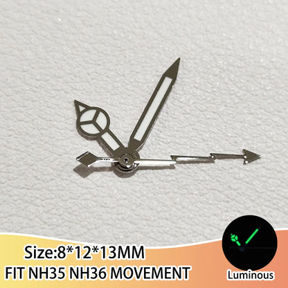 Green Luminous Watch Hands Pointers Suitable for NH35 NH36 Movement Modified