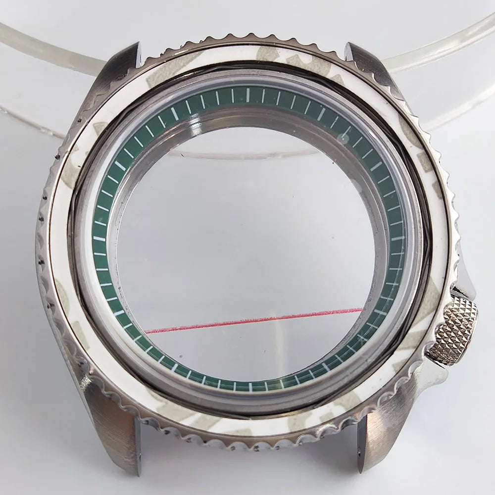 Plane Sapphire Glass Ceramic Bezel Stainless Steel Watch Case Fit NH 35 NH36 Movement High End Waterproof Watch Case
