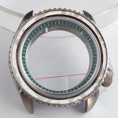 Plane Sapphire Glass Ceramic Bezel Stainless Steel Watch Case Fit NH 35 NH36 Movement High End Waterproof Watch Case