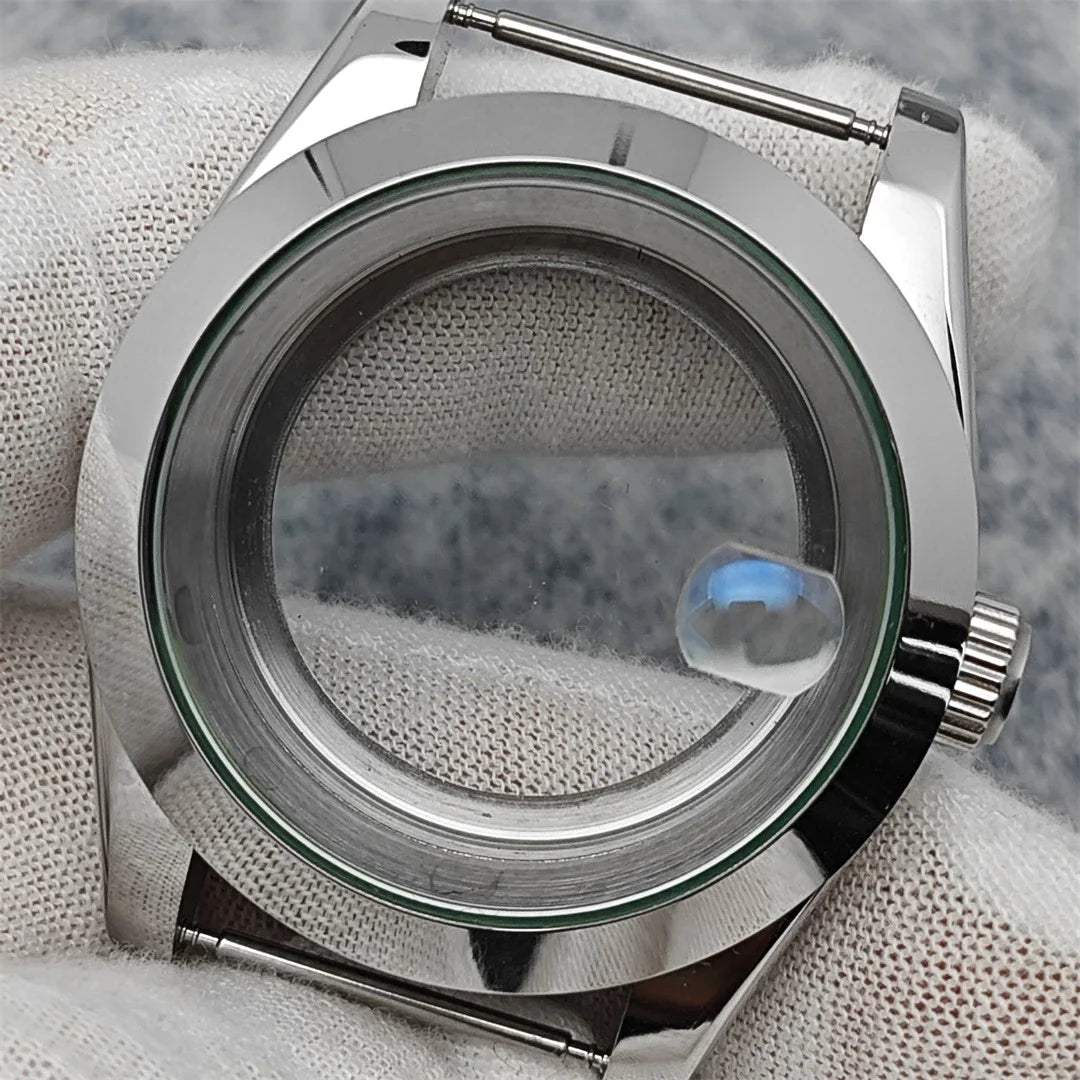 39mm Steel Watch Case Gear Ring Case with Sapphire Glass for NH35/ NH36/ 4R