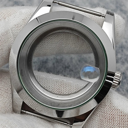39mm Steel Watch Case Gear Ring Case with Sapphire Glass for NH35/ NH36/ 4R