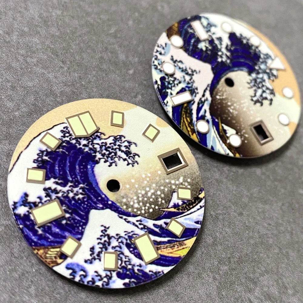Kagawana 29mm full luminous watch dial for NH35 NH36 DIY, 3/3.8/4 clock feet, sleek no-logo design