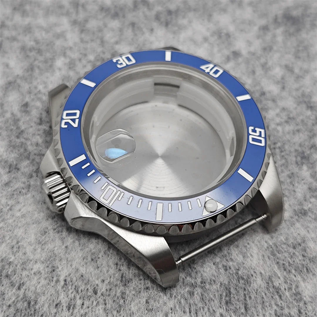 40MM Steel Watch Case Set SUB Case Sapphire Crystal for MingZhu 2813 8215