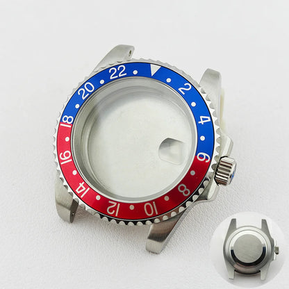 40.5MM Watch Case Single Day Calendar Window BGW9 Blue Luminous Bezel For NH35