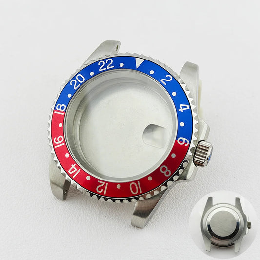 40.5MM Watch Case Single Day Calendar Window BGW9 Blue Luminous Bezel For NH35