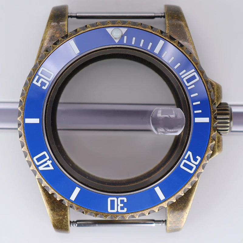 40mm Bronze SUB Watch Case Bezel For NH35/36 GMT NH34/38 4R36 Sapphire Crystal