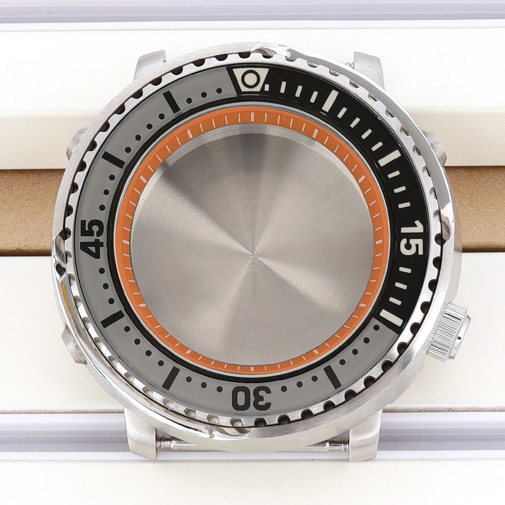 43mm Watch Case For NH34 NH35 NH36 NH38 Tuna Sapphire Crystal Luminous Bezel