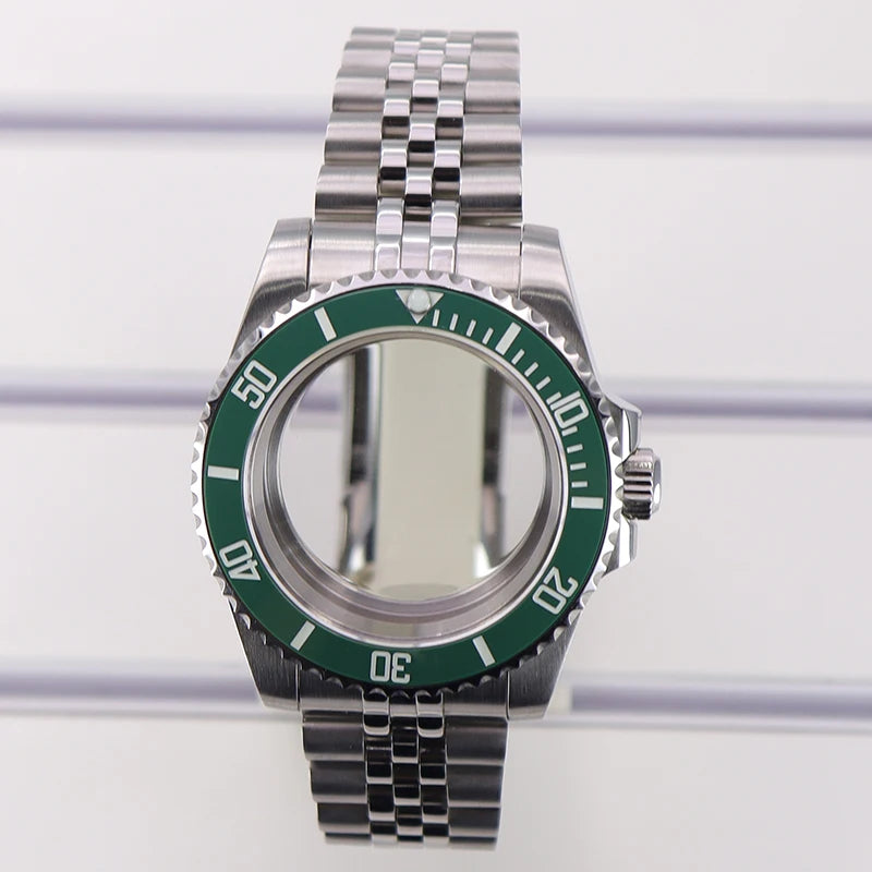 40mm Watch Case Ceramic Bezel Sapphire For Nh35 Nh36 Nh34 Sub Eta2824 Miyota8215