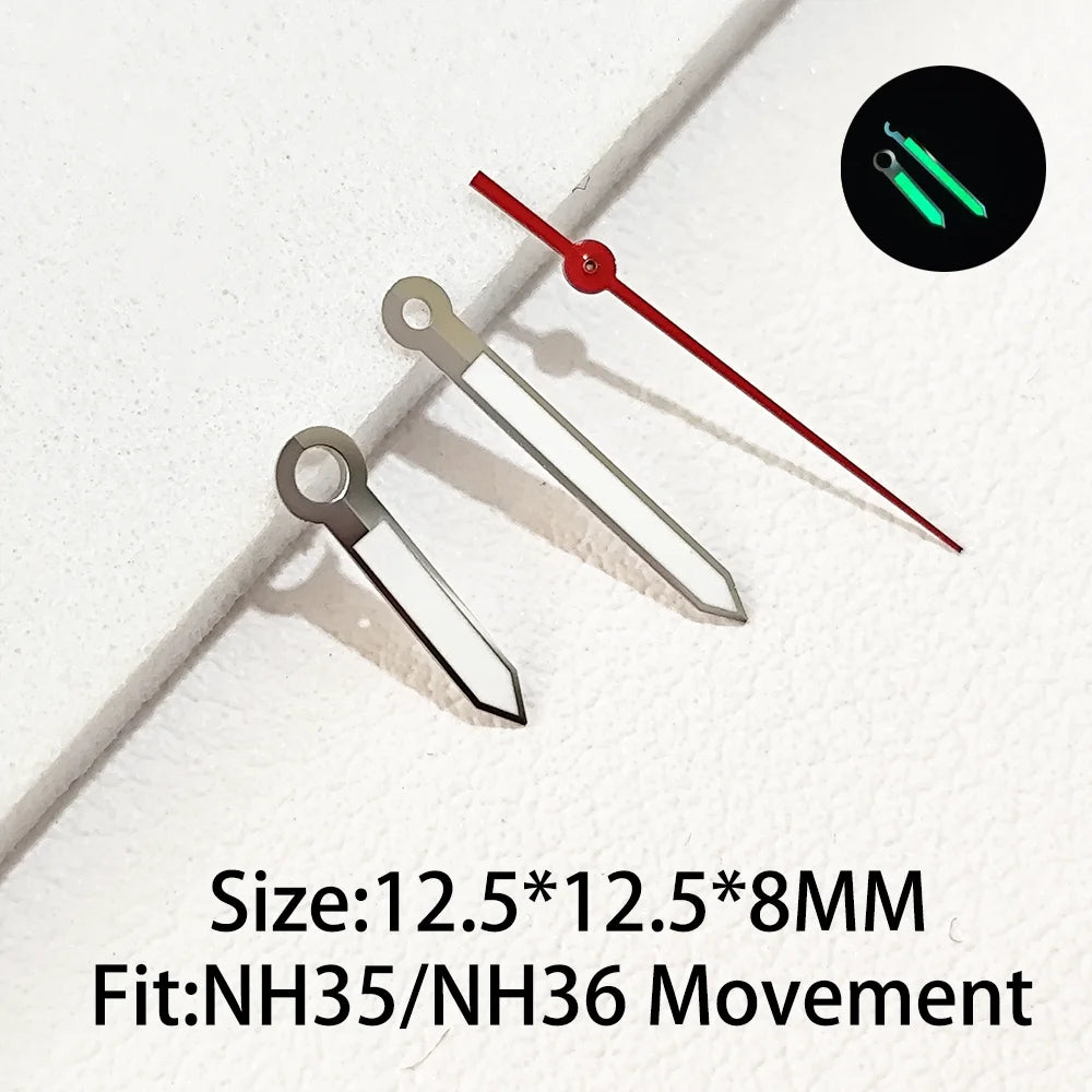 Watch Hands for NH35 NH36 Series Movement C3 Luminous Men's Watches Pointers