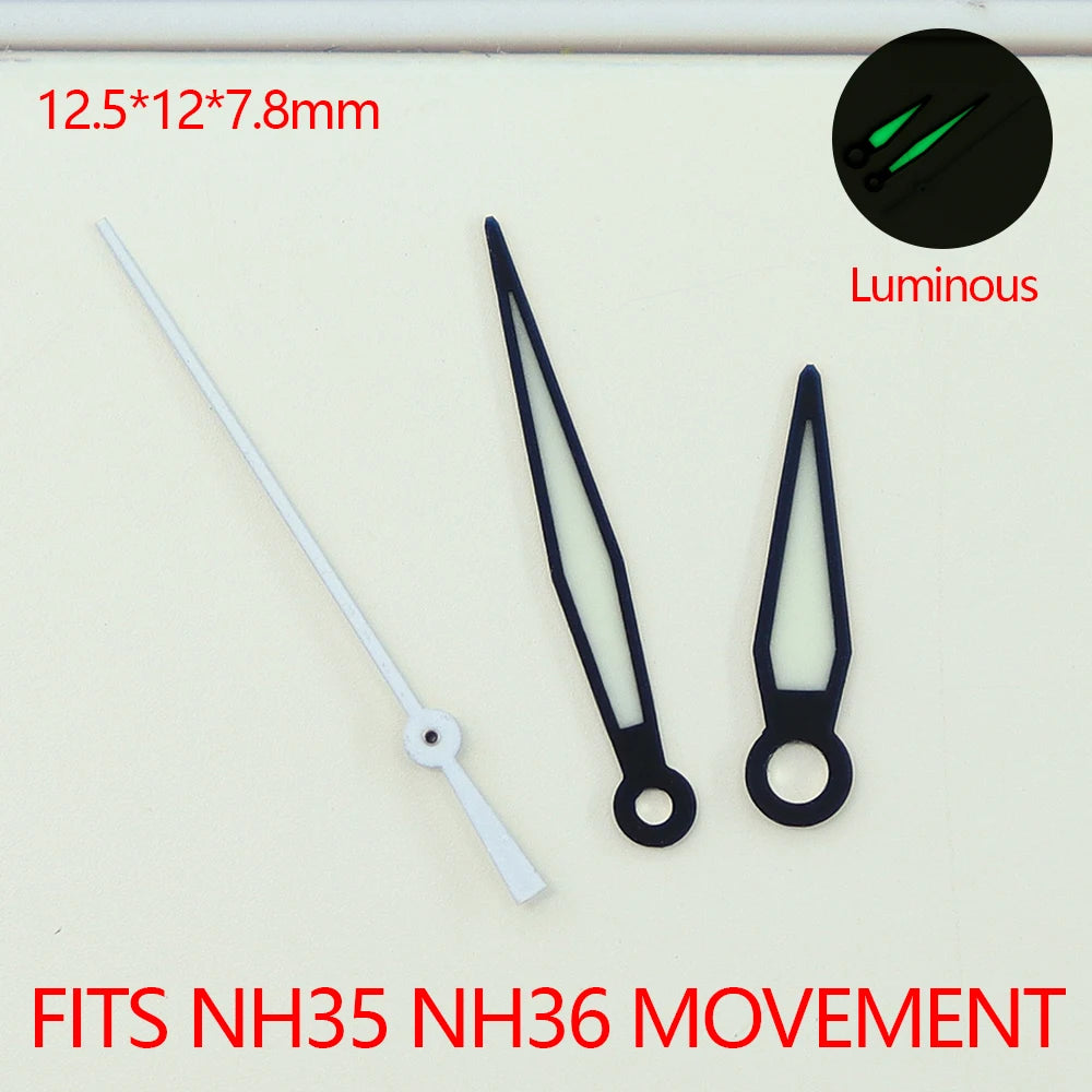 NH36 Watch Hands with C3 Green Bright Luminous Hand For NH35 NH36 Movement