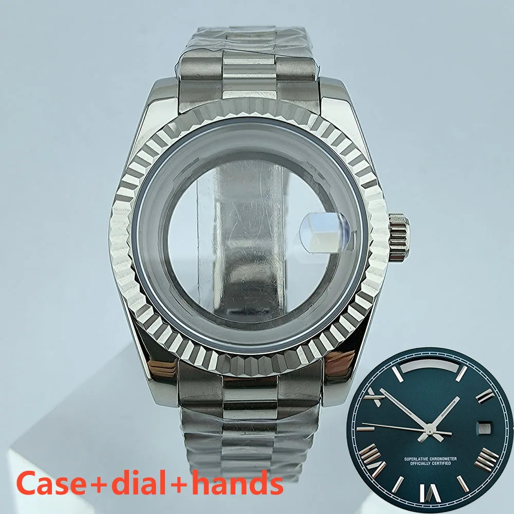 39mm Stainless Steel Watch Case Sapphire Glass suitable for Miyota 8285 Movement