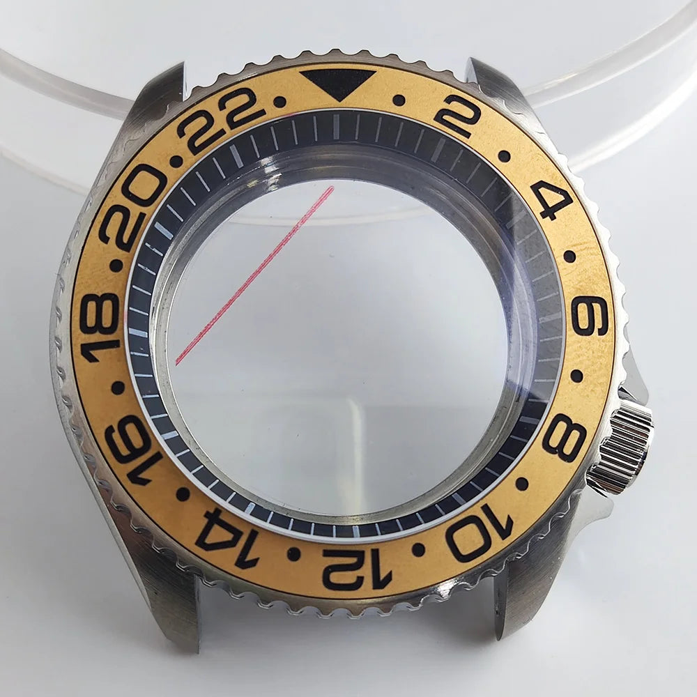 Case 41.5mm Convex Sapphire Glass Ceramic Bezel Stainless Steel Black Matte Waterproof Case Fit NH 35 NH36 Movement Case