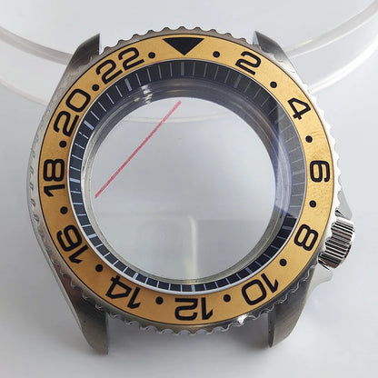 Case 41.5mm Convex Sapphire Glass Ceramic Bezel Stainless Steel Black Matte Waterproof Case Fit NH 35 NH36 Movement Case