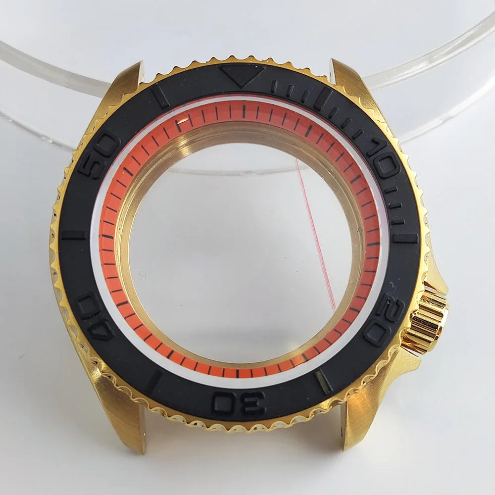 Plane Sapphire Glass Ceramic Bezel Stainless Steel Watch Case Fit NH 35 NH36 Movement High End Waterproof Watch Case