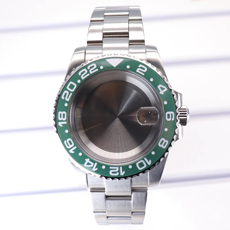 Silver 40mm Diver Case Sapphire  For NH35 NH36 NH34 NH38 Miyota 8215 Eta 2824