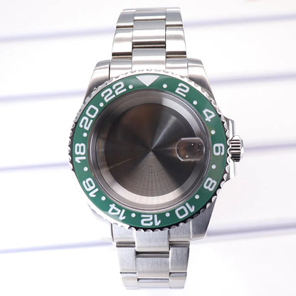 Silver 40mm Diver Case Sapphire  For NH35 NH36 NH34 NH38 Miyota 8215 Eta 2824