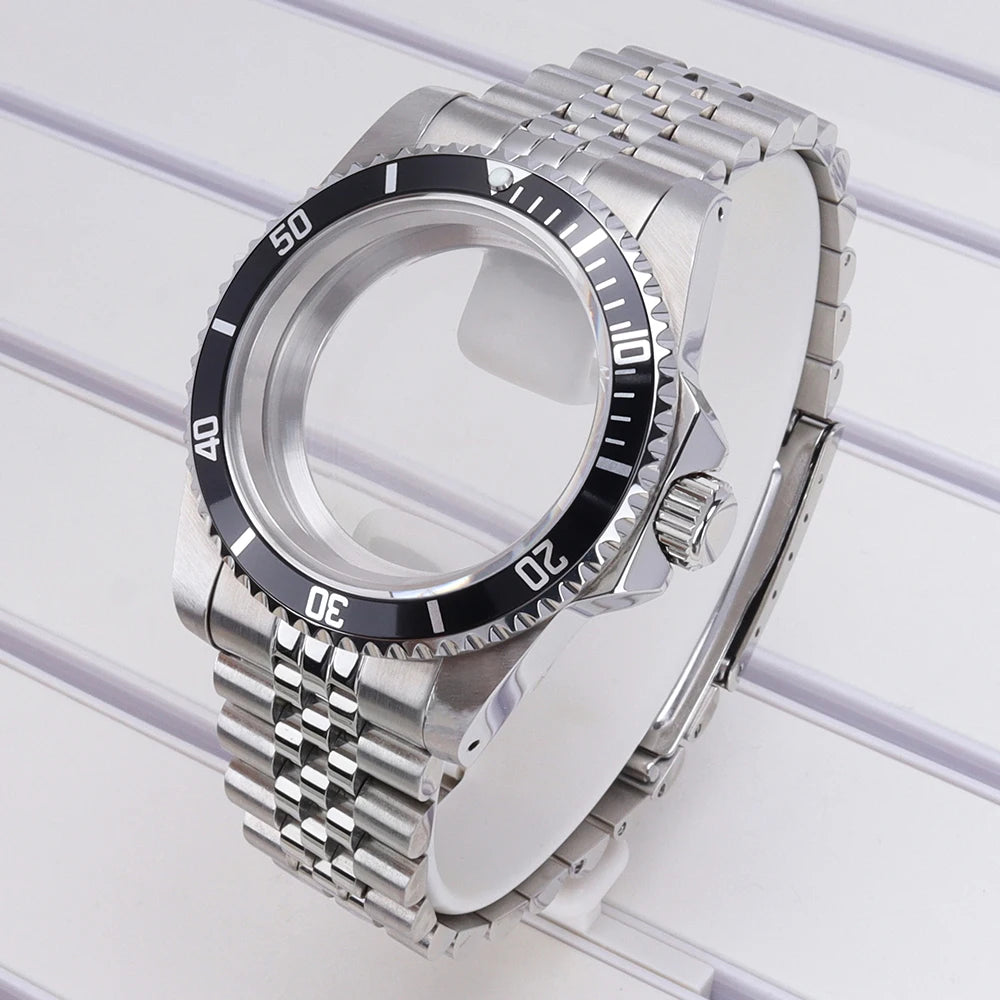 38mm Diving Steel Watch Case Sapphire For NH35 NH36 NH34/38 NH70 For Retro SUB