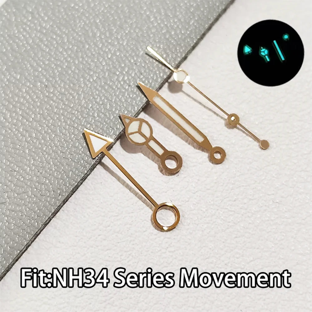 For NH34 GMT Hands Watch Hand Parts Blue&green BGW9 Luminous For NH35 Movement