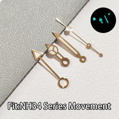 For NH34 GMT Hands Watch Hand Parts Blue&green BGW9 Luminous For NH35 Movement
