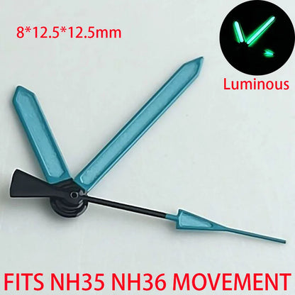 Watch Accessories Pointer NH 35 NH36 Hands Green/Blue Super Luminous Suitable For NH 35 NH36 Movement