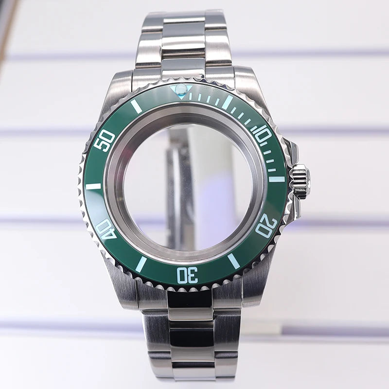 40mm Diver Watch Case Sapphire For NH34/35/36 4R36 8215 Eta 2824 C3 Bezel SUB
