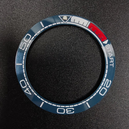 Sloping 41.5x32.8mm ceramic bezel GMT diving watch insert, durable replacement for men's watches.