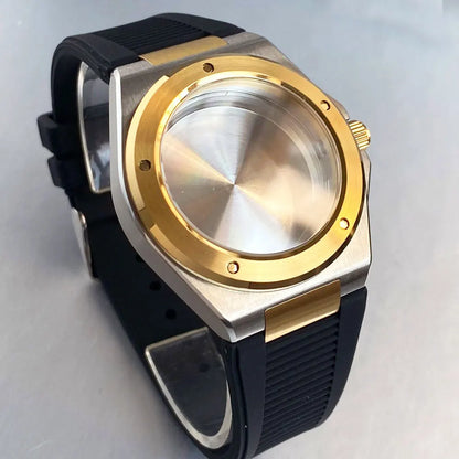 40mm Gold Plated Diving Watch Case with  20ATM Sapphire Glass for NH34 NH35
