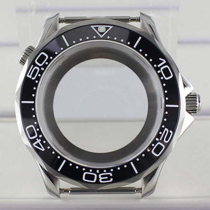41mm Steel Watch Case Sapphire for Seamaster 300 NH35 NH36 NH38 Transparent Back