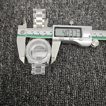 40mm Transparent Watch Case 20mm Bands Set Luminous Acrylic Case for NH35/NH36