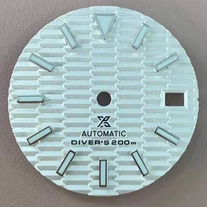 28.5mm NH35 Dial S Logo Dial 3D Ripples Watch Dial For NH35/NH36 Vertical Lines