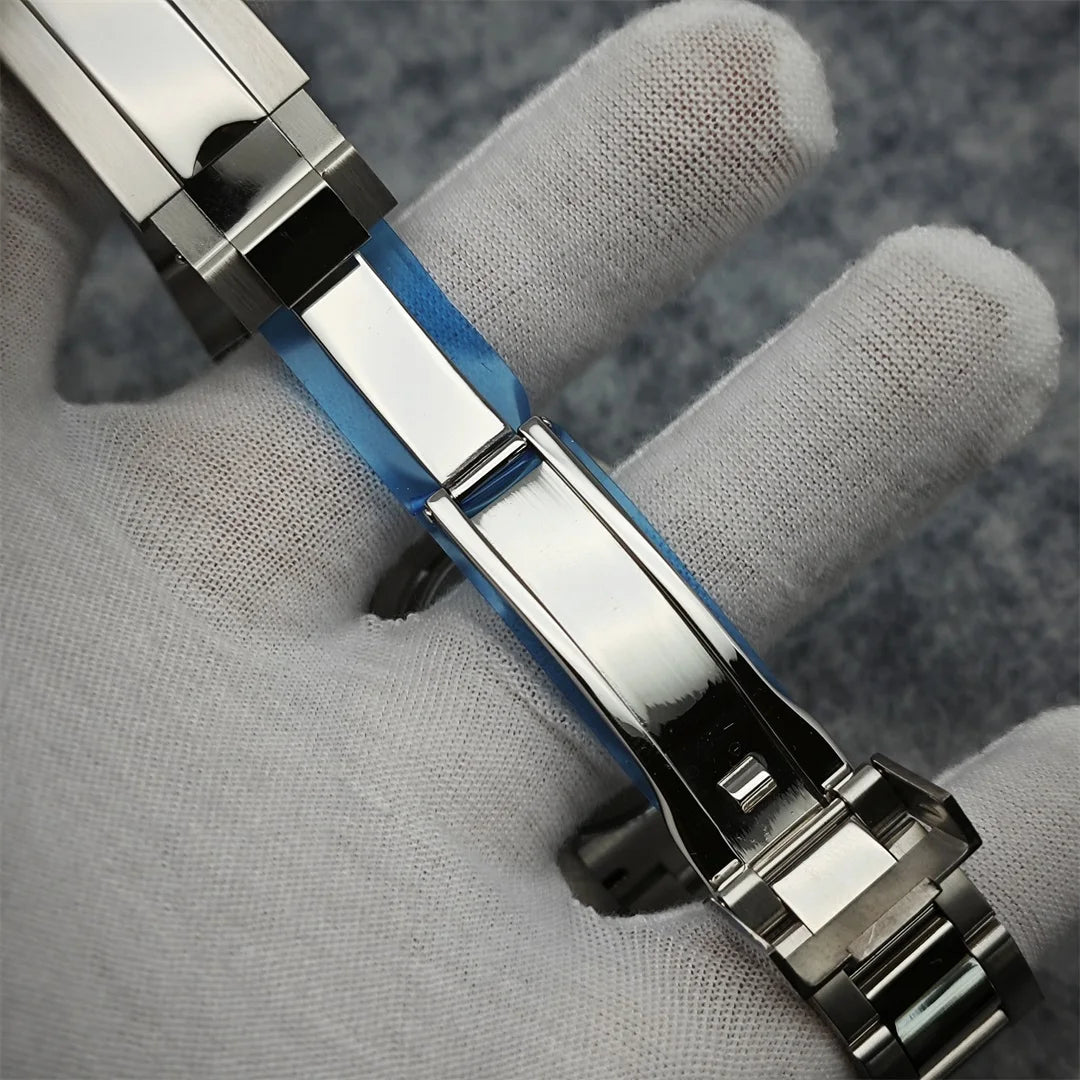 39mm Watch Case+ Strap Set Sapphire Glass Stainless Steel for NH35/NH36 Movement