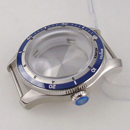 40mm Double Bow Sapphire Glass Watch Case Fit NH34 NH35 NH36 2824 Ceramic Bezel