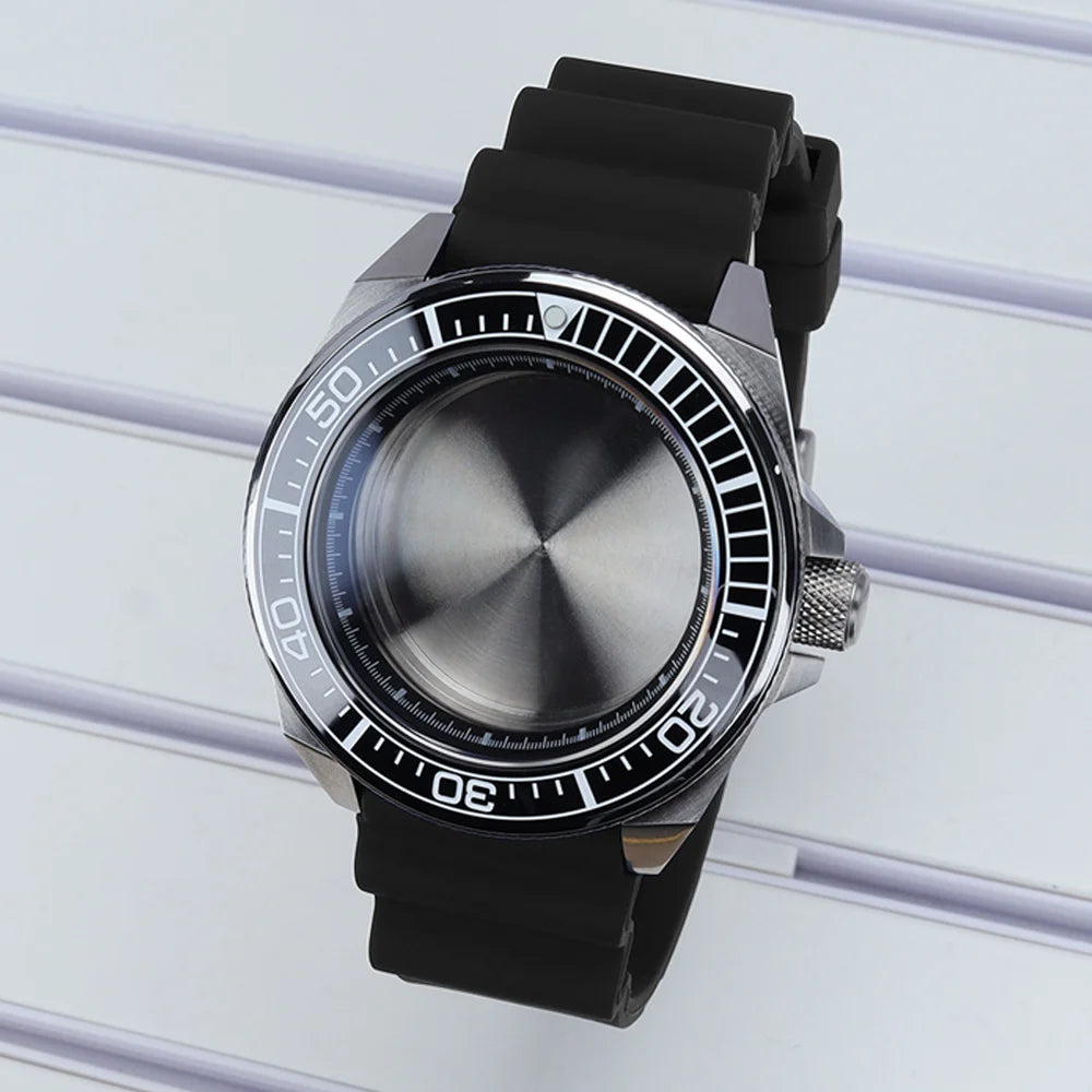 Diving Case 43mm Watch Case Sapphire Glass For Mod Samurai NH35 NH36 NH38 NH34