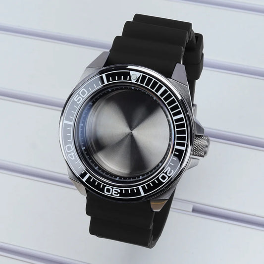 Diving Case 43mm Watch Case Sapphire Glass For Mod Samurai NH35 NH36 NH38 NH34