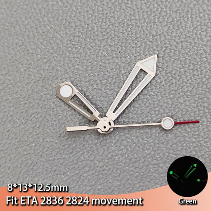 Luminous Green Watches Hands for NH35 NH36 Series ETA 2836 2824 Miyota 8205 8215