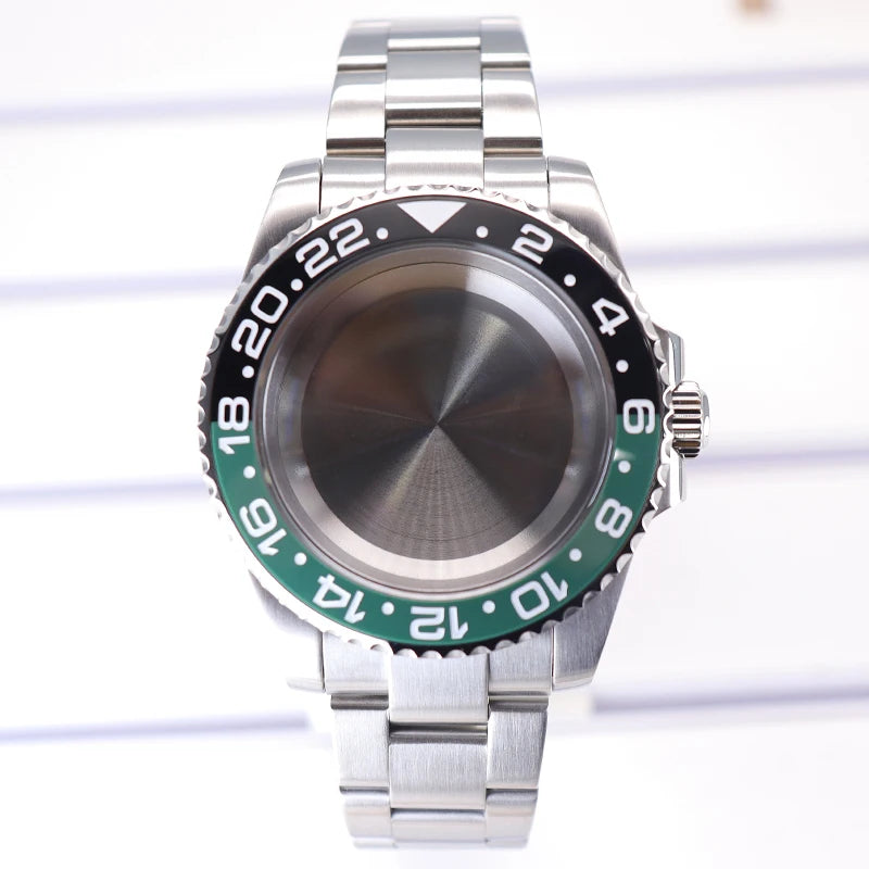 Silver 40mm Diver Case Sapphire  For NH35 NH36 NH34 NH38 Miyota 8215 Eta 2824