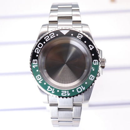 Silver 40mm Diver Case Sapphire  For NH35 NH36 NH34 NH38 Miyota 8215 Eta 2824