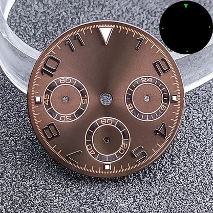 29.5mm C3 Green Luminous Timer Multicolor Watch Dial Suitable For VK63 Movement