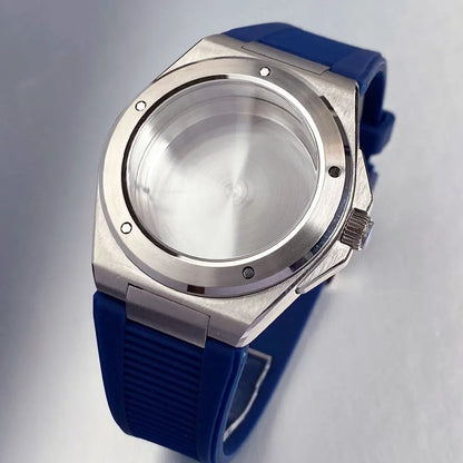 40mm Sapphire Diving Watch Case Fit NH35 NH36 NH34 Mens Bracelet Rubber Band