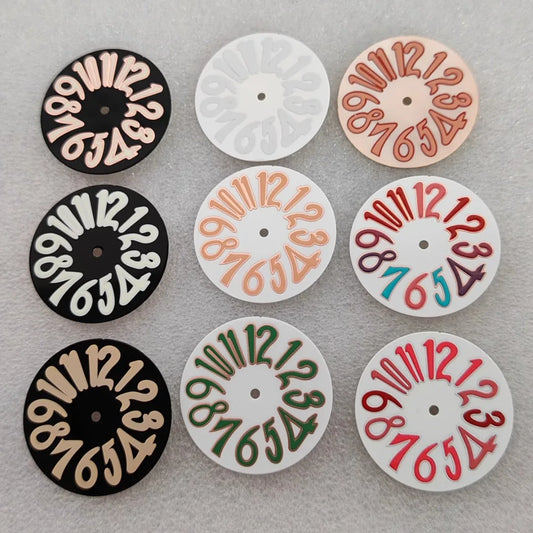Personalized 33.2mm Enamel Digital Watch Dial Multicolor Literal for NH35