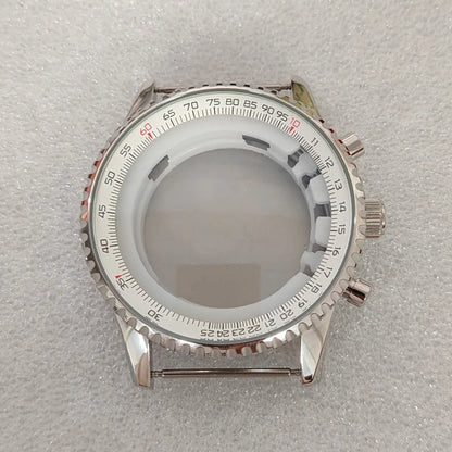 46.5mm Large Steel Watch Case Strap Set with Mineral Glass and Hands for VK63