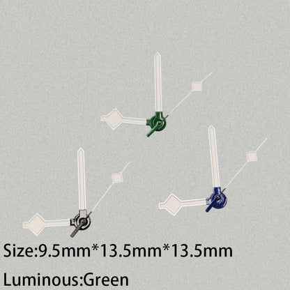 Modified Green Luminous Simple Watch Hands for NH35/NH36/4R/7S Movement