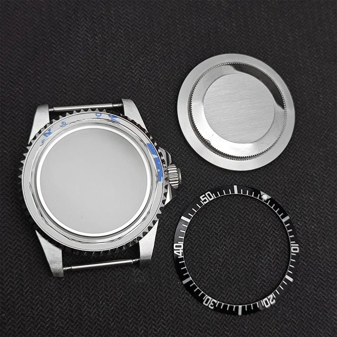 39.5mm Steel Watch Case Retro Flat Mirror Case Sapphire Crystal Fit NH35 NH36
