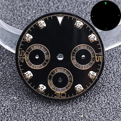 29.5mm C3 Green Luminous Timer Multicolor Watch Dial Suitable For VK63 Movement